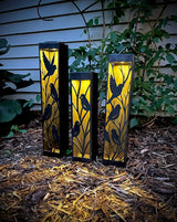 Evening Aviary Luminary Pillar w/ Solar Cap