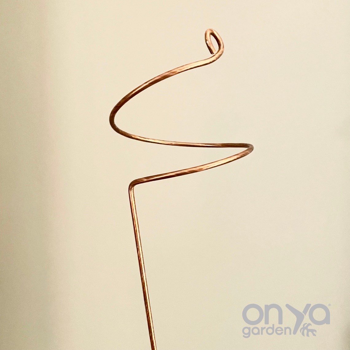 Copper Wide Curl Plant Stick, Base Trellis Plant Stake