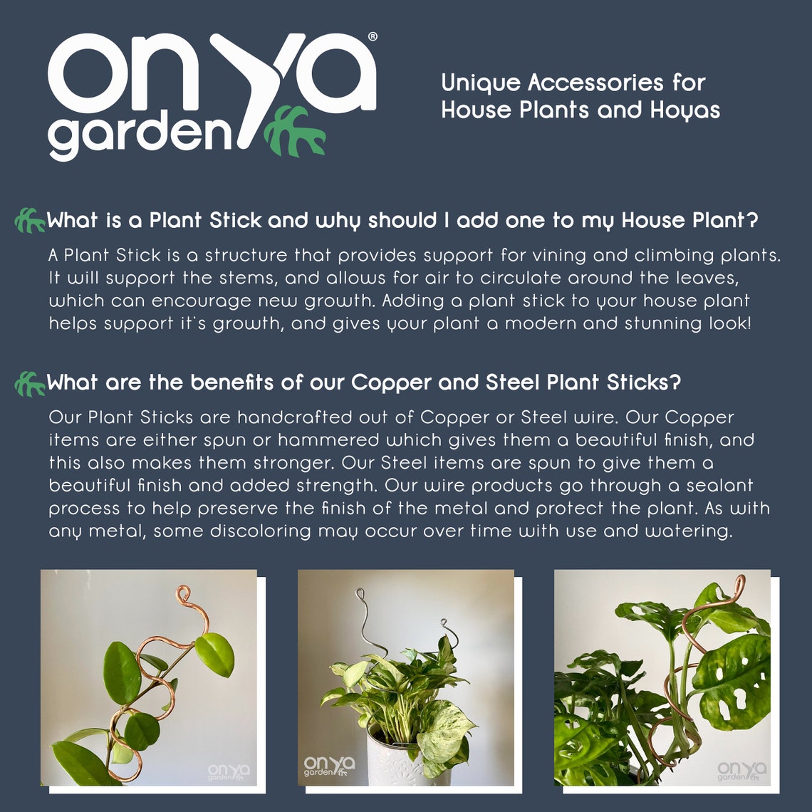 Copper Wide Curl Plant Stick, Base Trellis Plant Stake