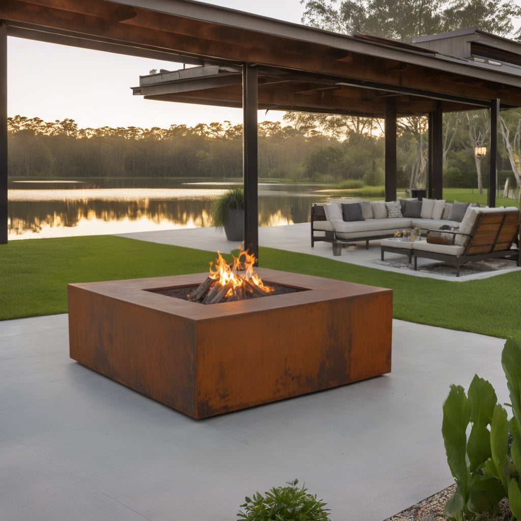 Square Corten Fire Pit