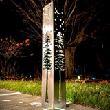 Night Sky Pine Tree Solar Luminary Tube Light - Steel