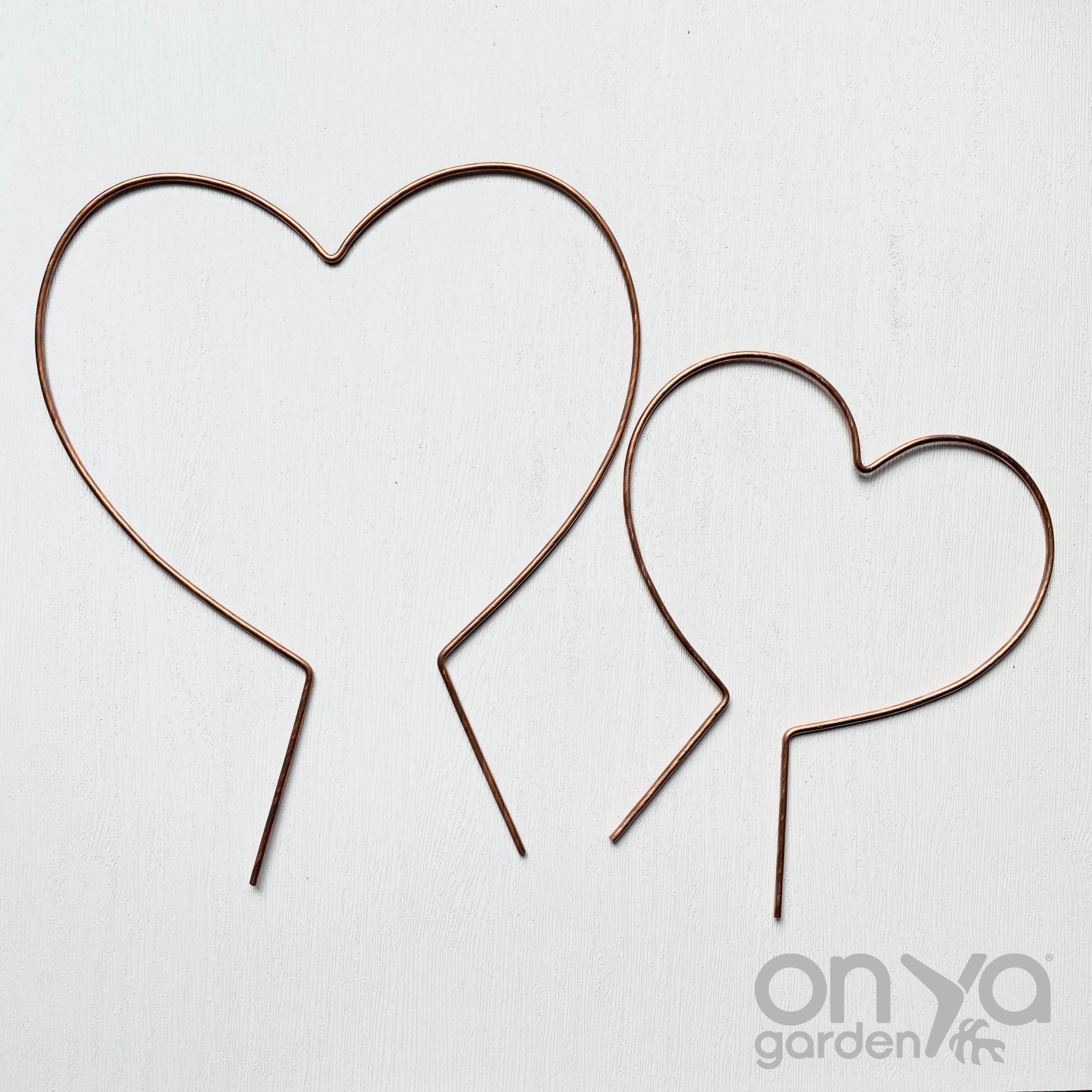 Copper Heart Trellis for House Plants, 3 Sizes Available