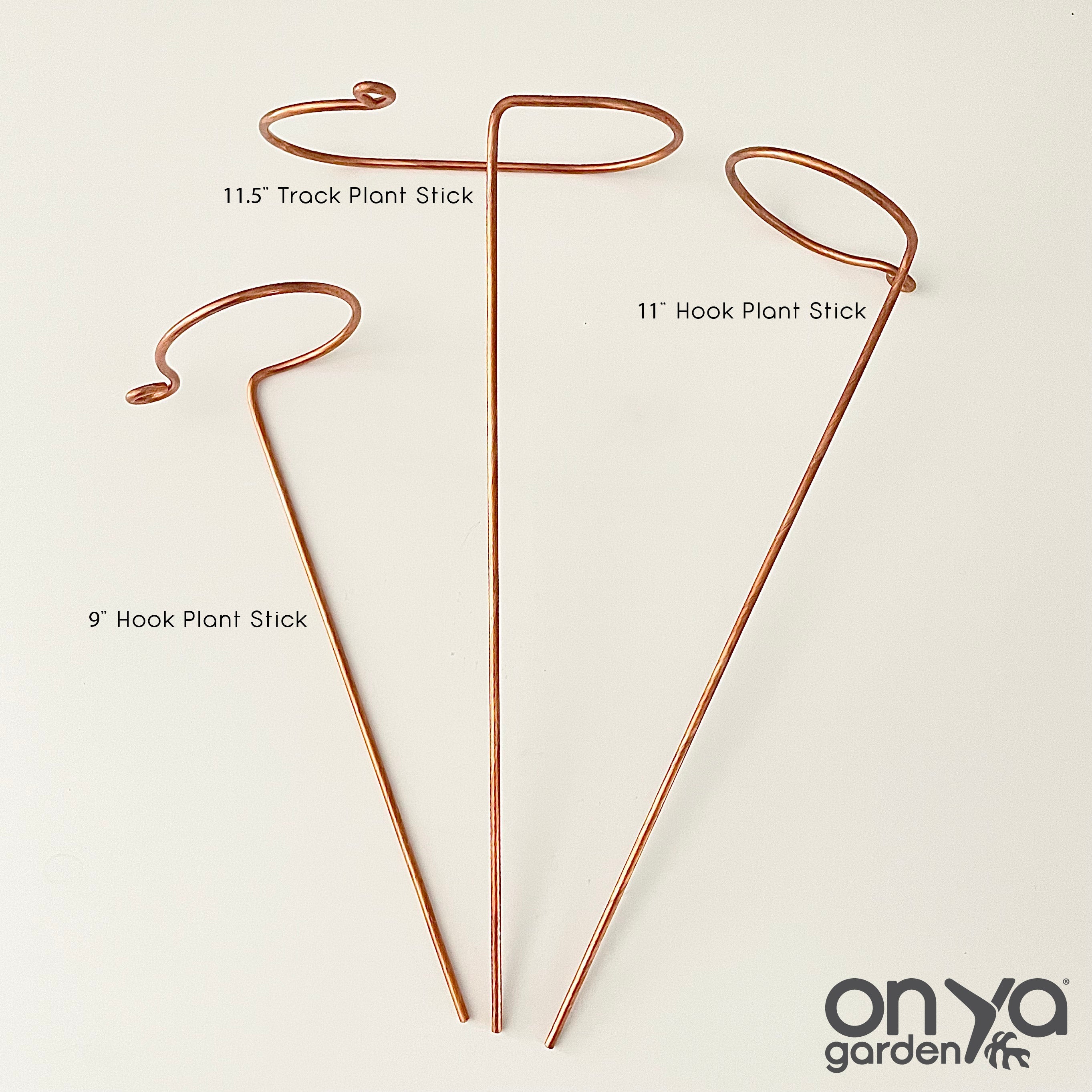 Copper Track and Hook Plant Sticks, 2 Designs
