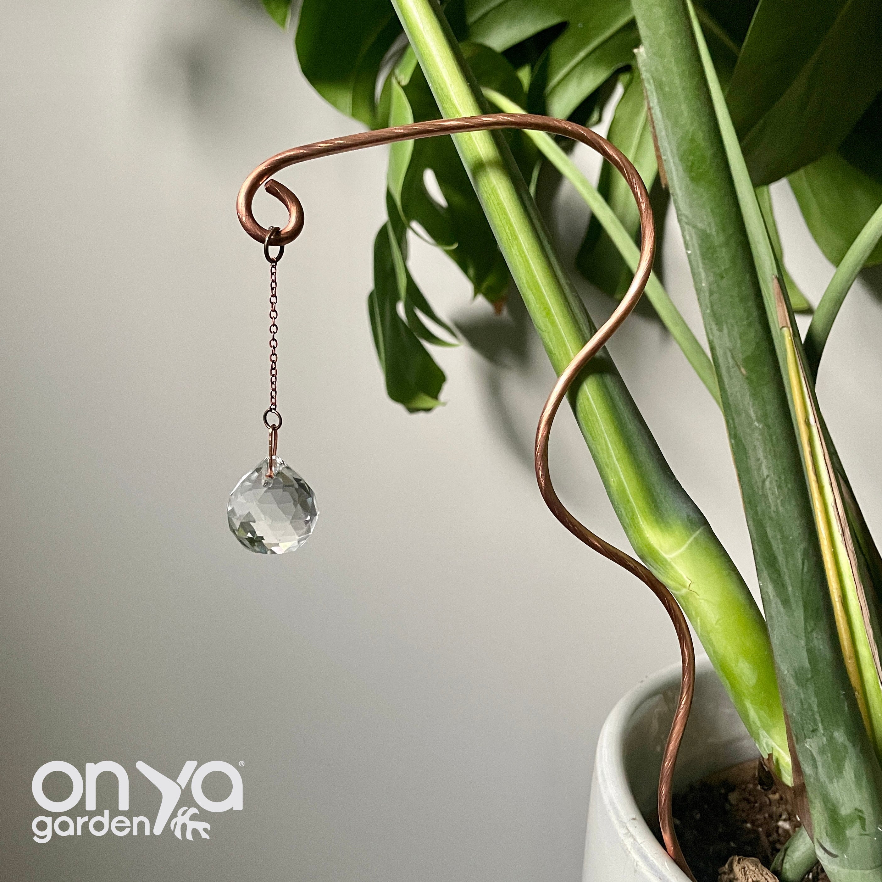 Copper Wander Suncatcher Plant Stick, Plant Suncatcher
