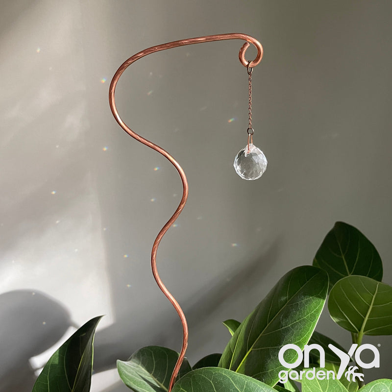 Copper Wander Suncatcher Plant Stick, Plant Suncatcher