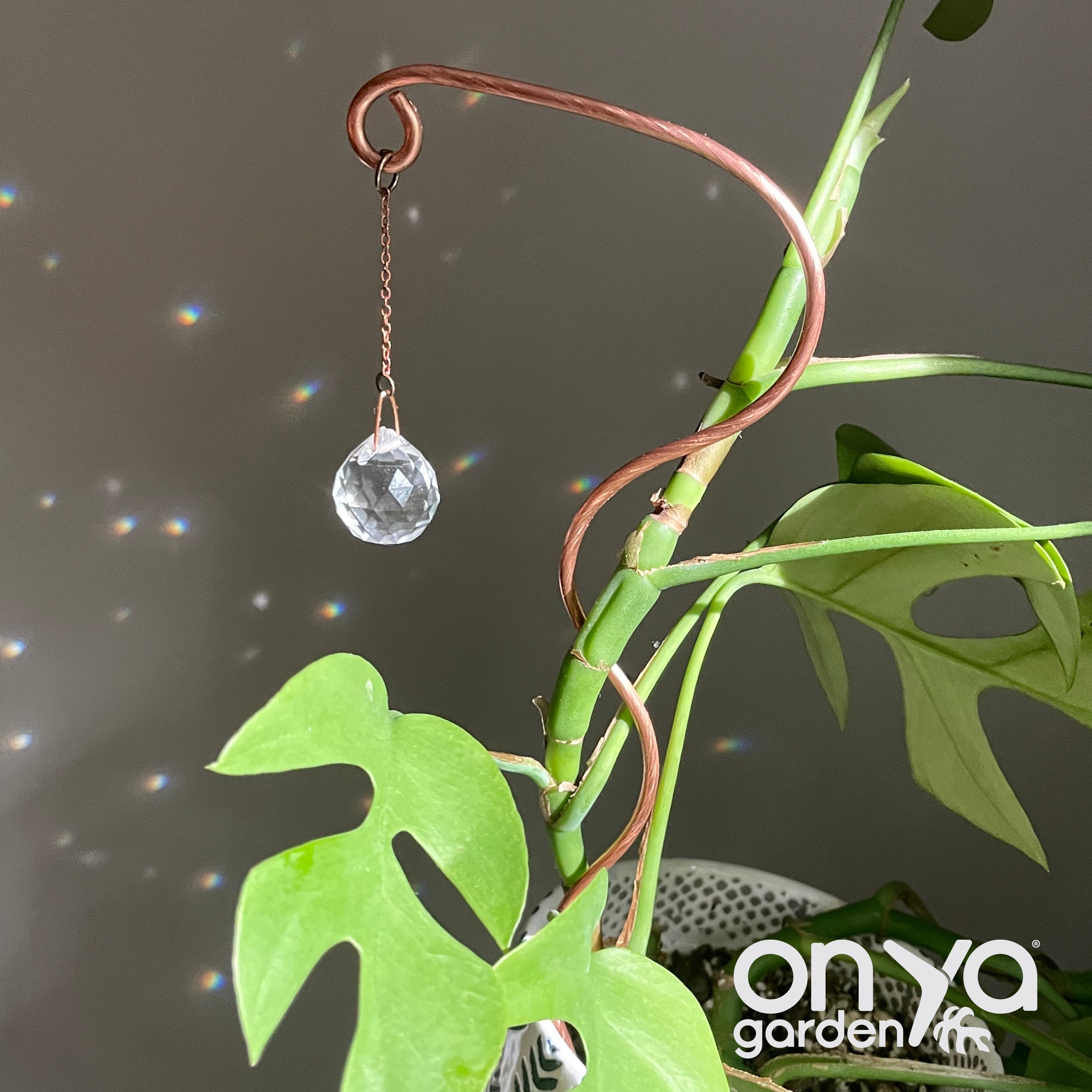 Copper Wander Suncatcher Plant Stick, Plant Suncatcher