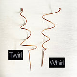 Copper Twirl and Whirl Plant Sticks, Decorative Plant Stakes