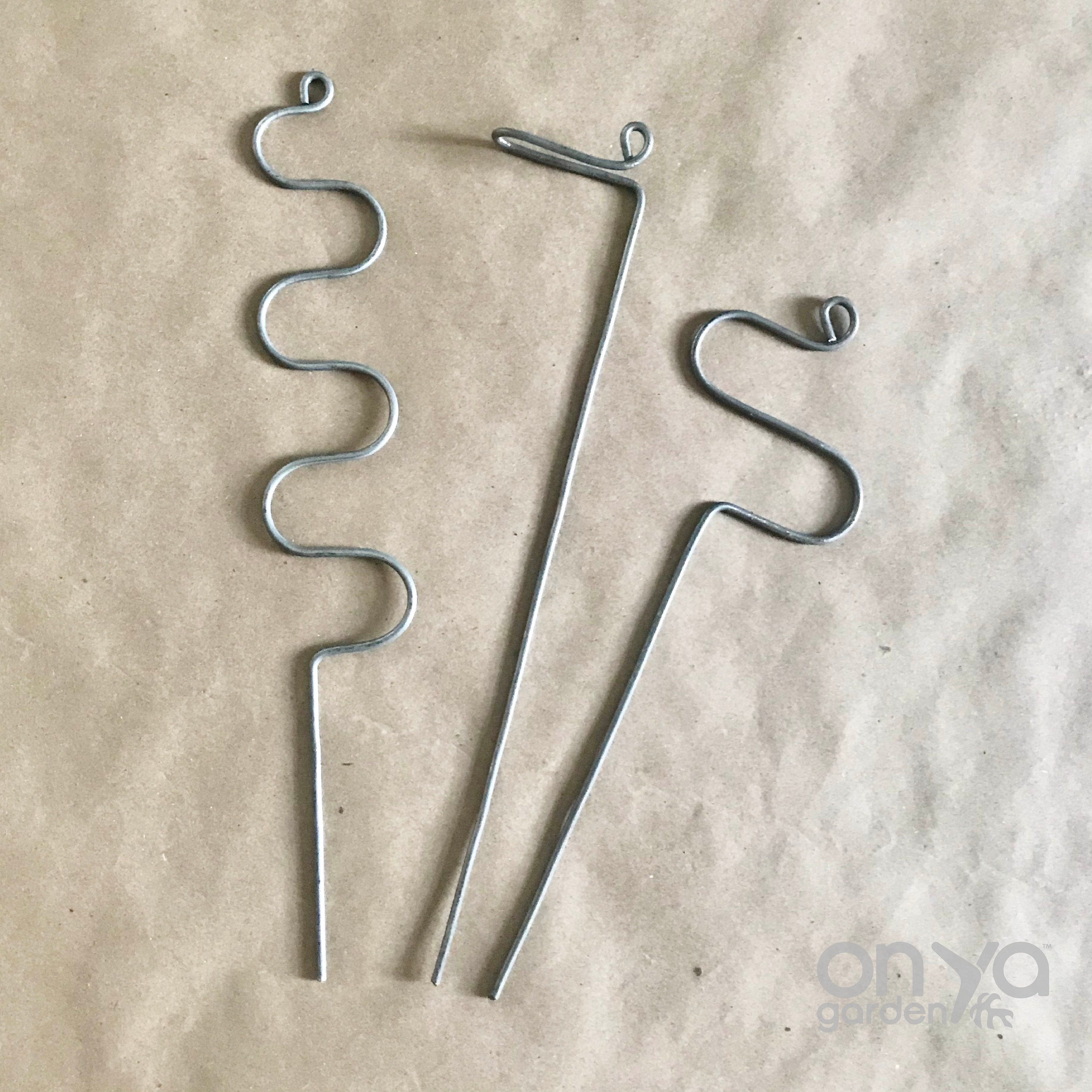 Steel Modern Plant Sticks Set of 3, Decorative Plant Stakes