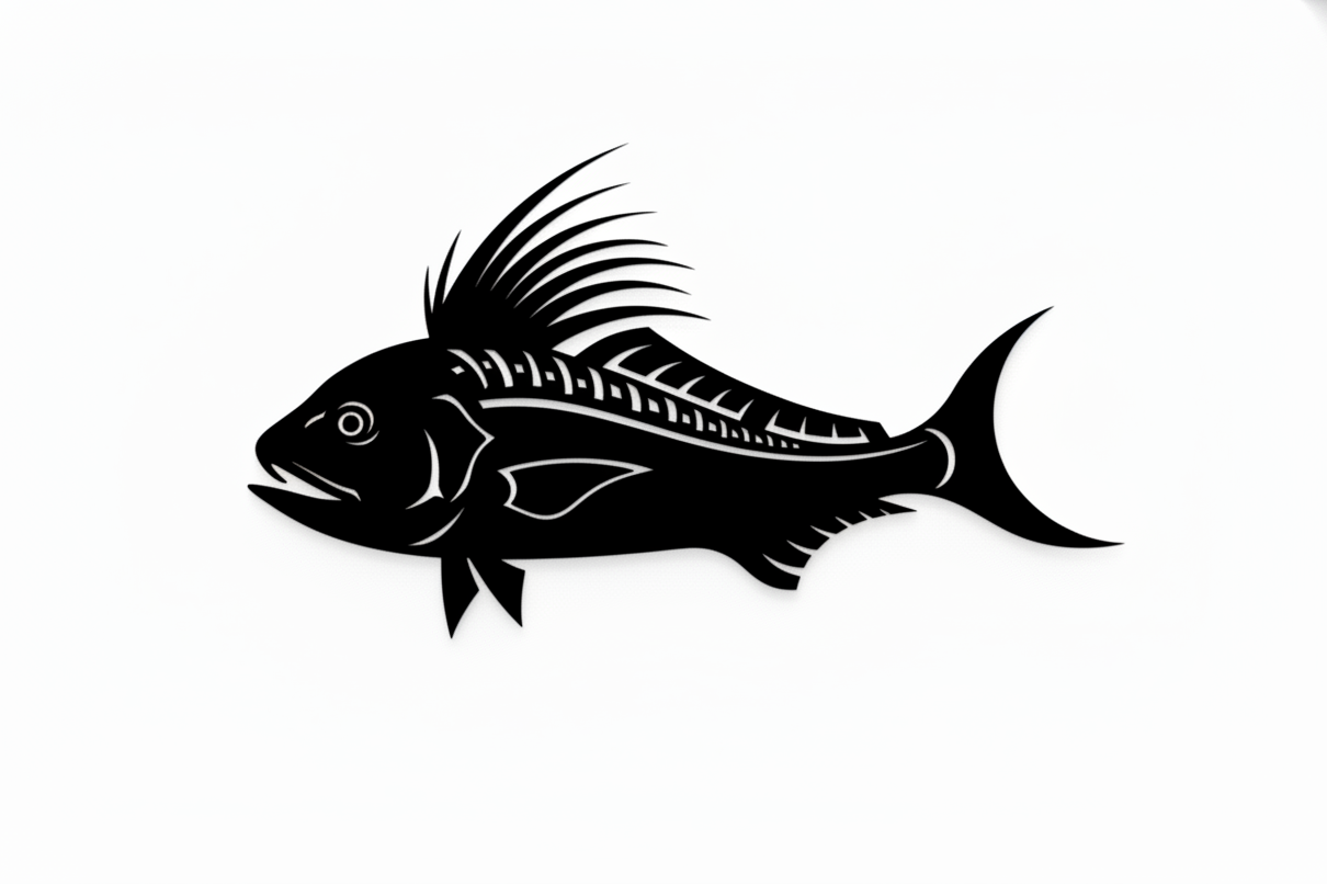 Decorative fish wall decal on white background - Henderson garden supply
