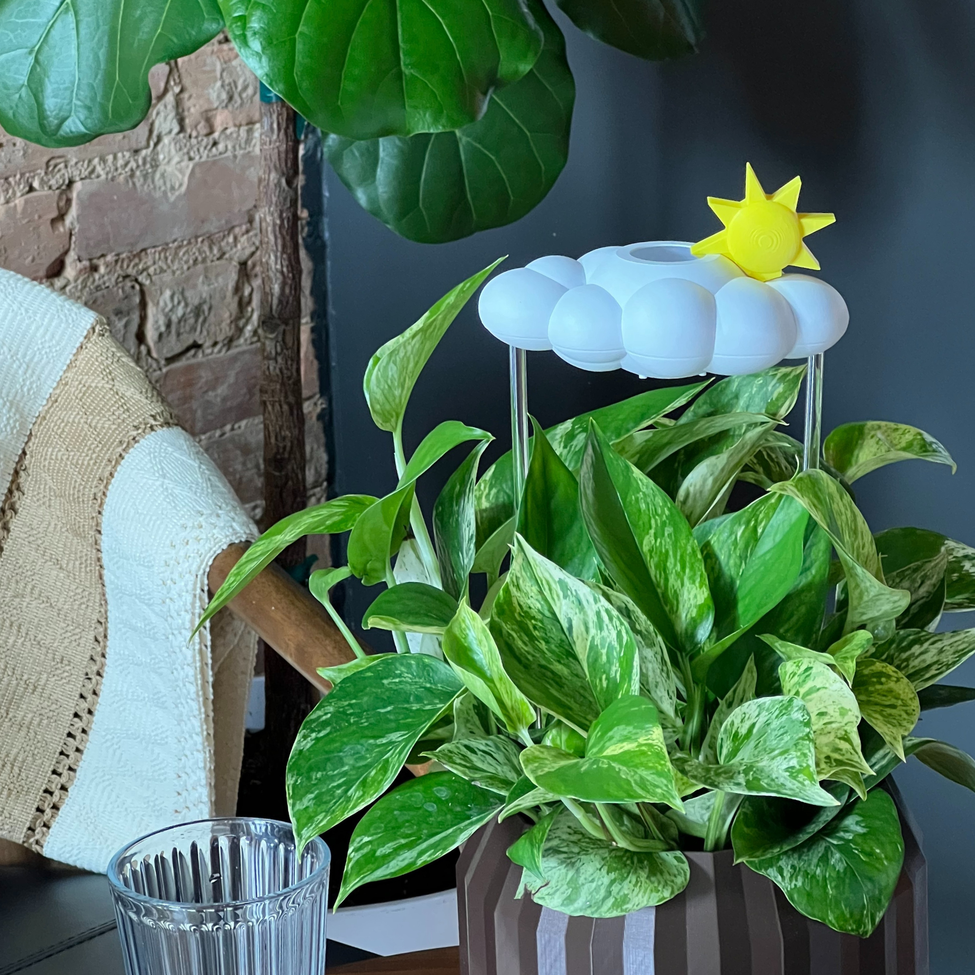 Dripping Rain Cloud with Sun Charm