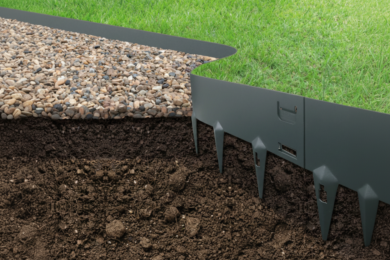 Core Edge Flexible steel Edging in Slate - Henderson Garden Supply