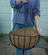 Peacock Hanging Basket with Liner - 2 Sizes - Henderson Garden Supply