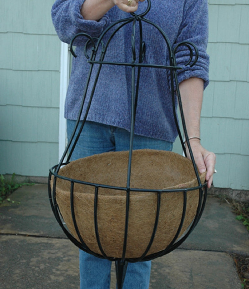 Peacock Hanging Basket with Liner - 2 Sizes - Henderson Garden Supply