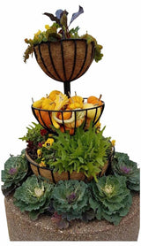 Three Tiered Classic Cascade Patio Planter with Coco Liners - Henderson Garden Supply