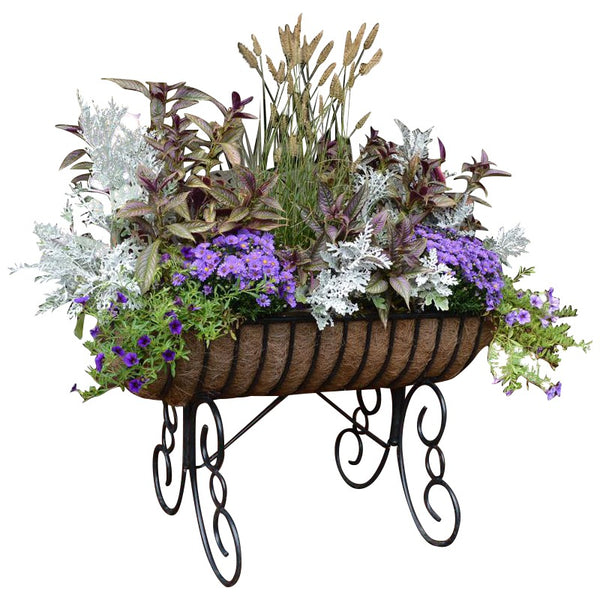 Cradle Free Standing Patio Planter with Coco Fiber Liner - Henderson Garden Supply