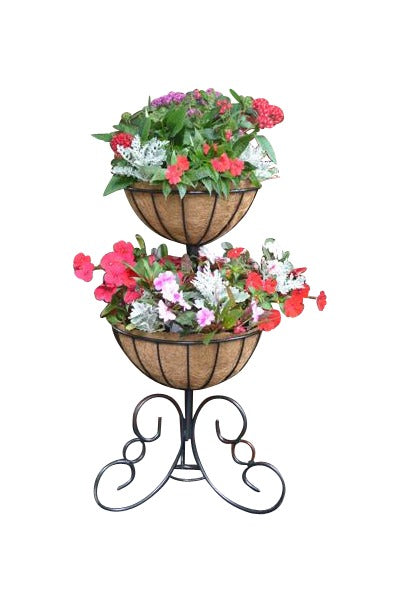 Two-Tier Planter and Liner Patio Basket Set - Henderson Garden Supply