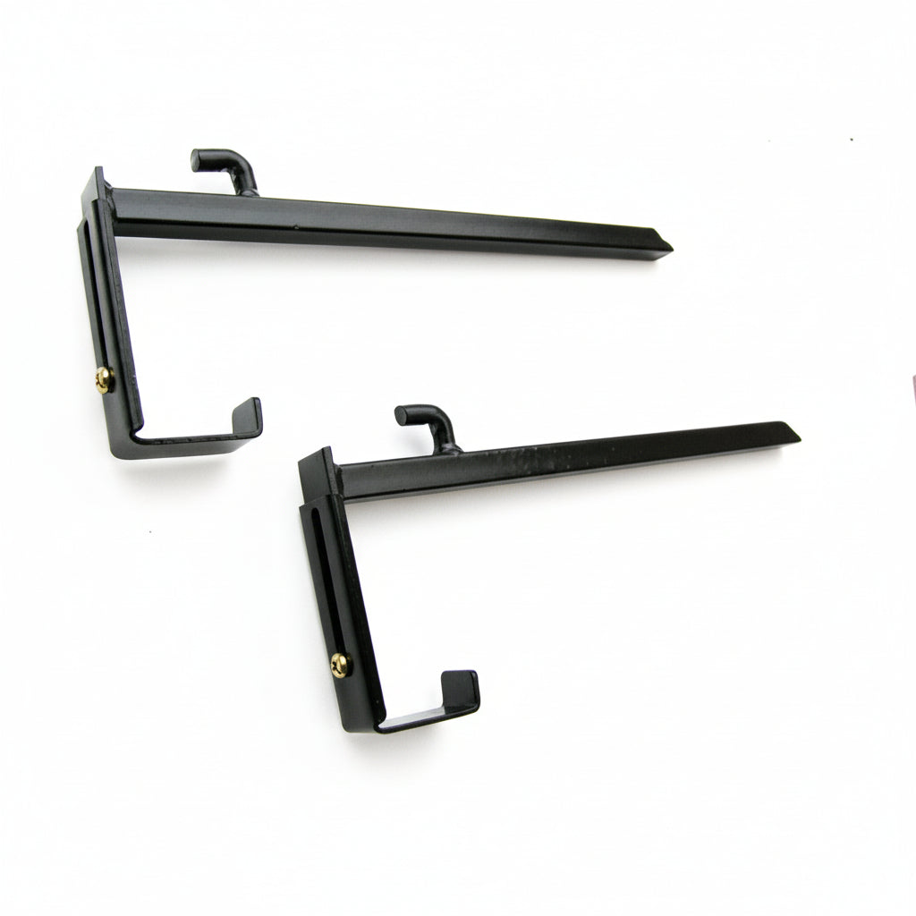 Steel hayrack brackets for planter on deck railings - Henderson Garden Supply