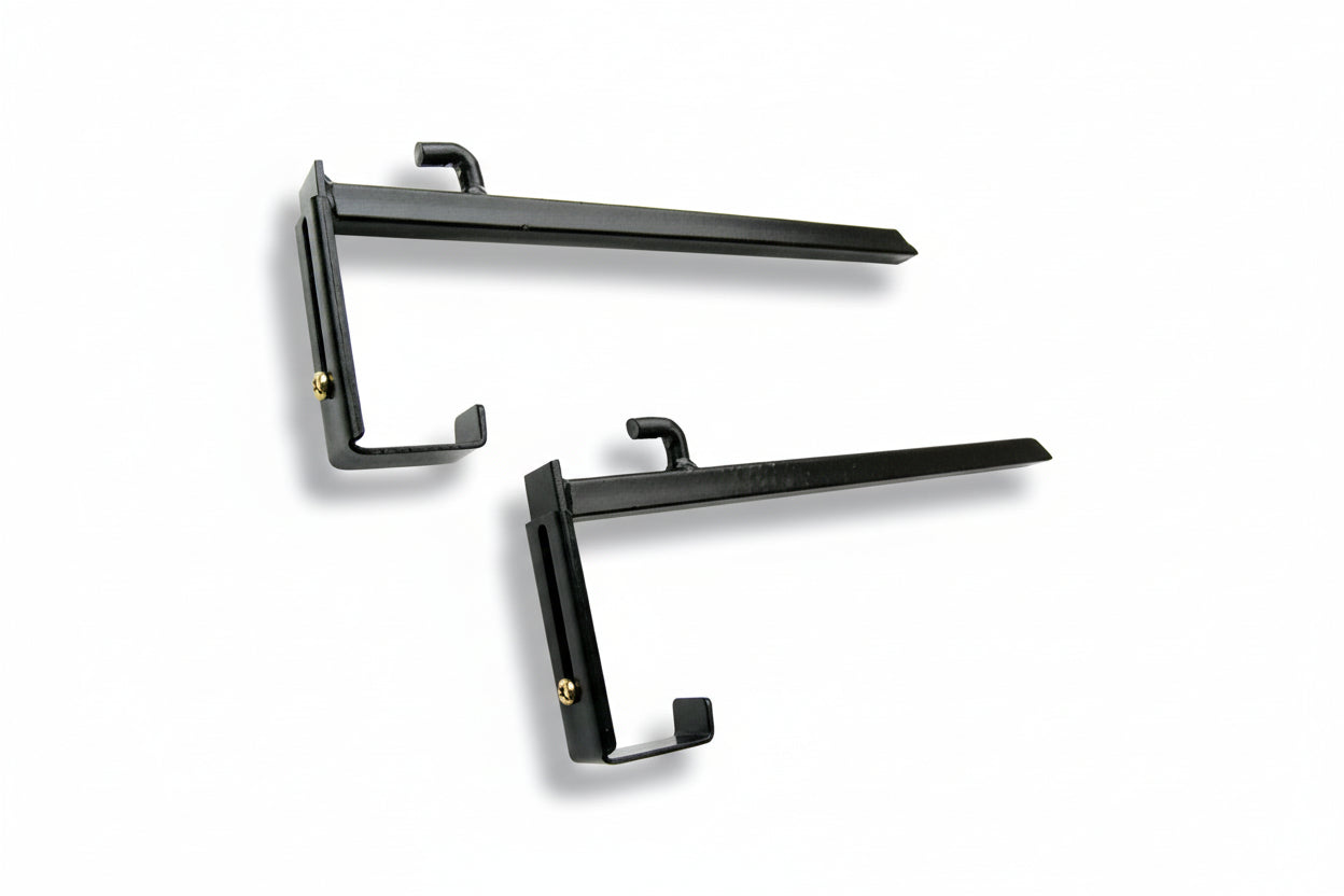 Steel Hayrack and windbox brackets for wooden deck rails - Henderson Garden Supply