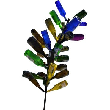 Wine Bottle Tree Shown Displayed with Multi-Colored Wine Bottle - Henderson Garden Supply