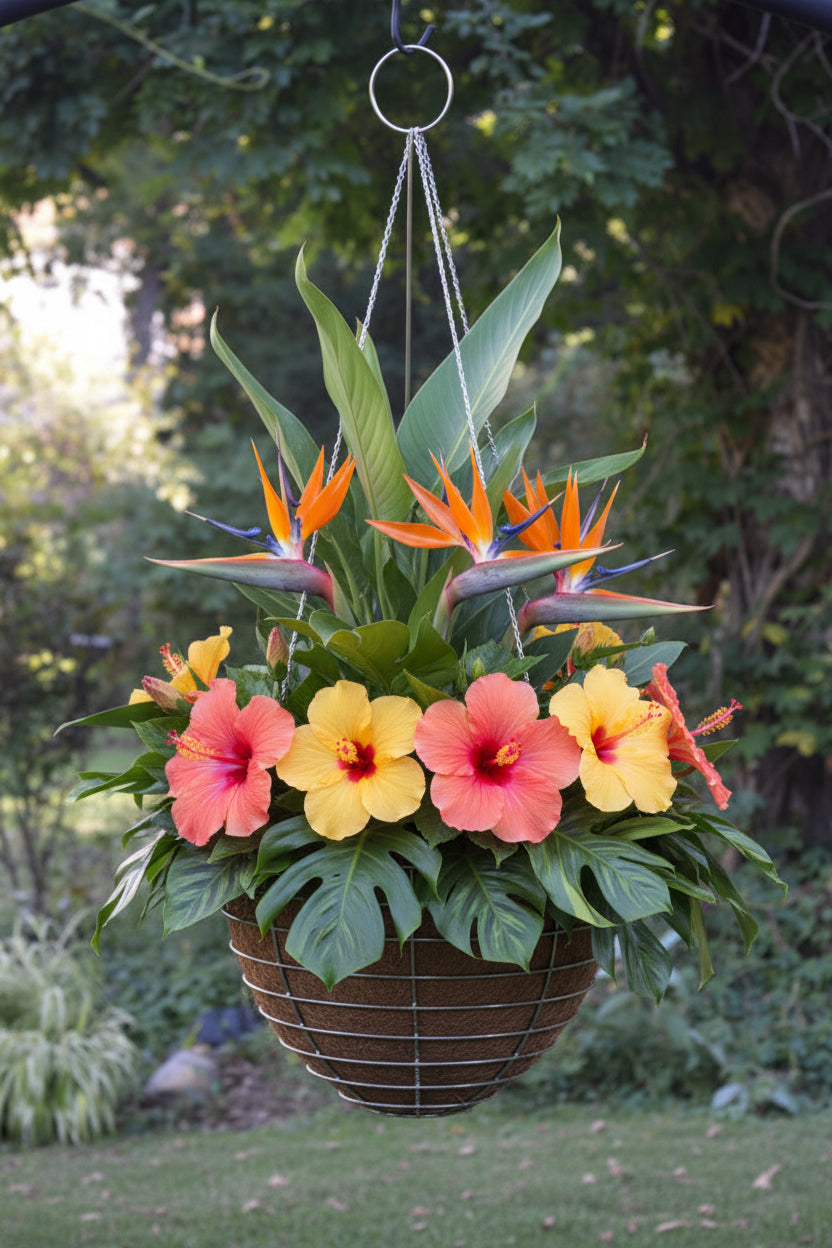 Stainless Steel Traditional Hanging Basket and Liner Set - Thumbnail 2