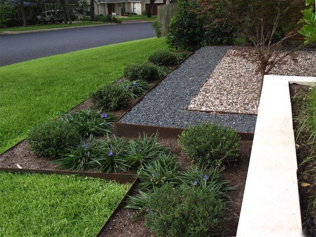 Core Steel flexible edging used to make steps - Henderson Garden Supply