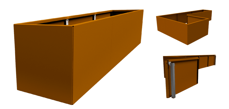 Weathering Steel 15.75" Height Raised Garden Bed Planter Sections