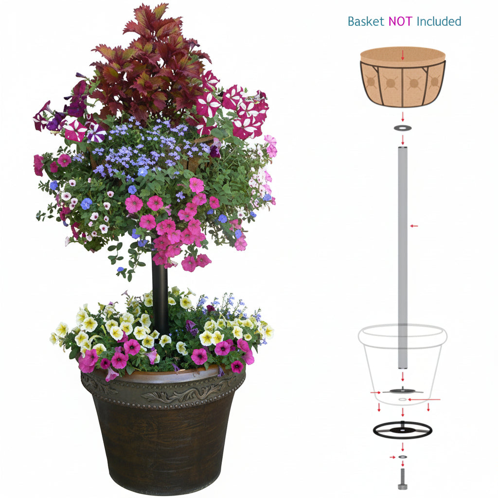 Pamela Crawford's Basket Column for Large Pots Vertical Gardening - Henderson Garden Supply