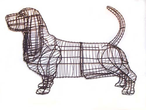 Basset Hound Sculpture Dog Topiary | Henderson Garden Supply