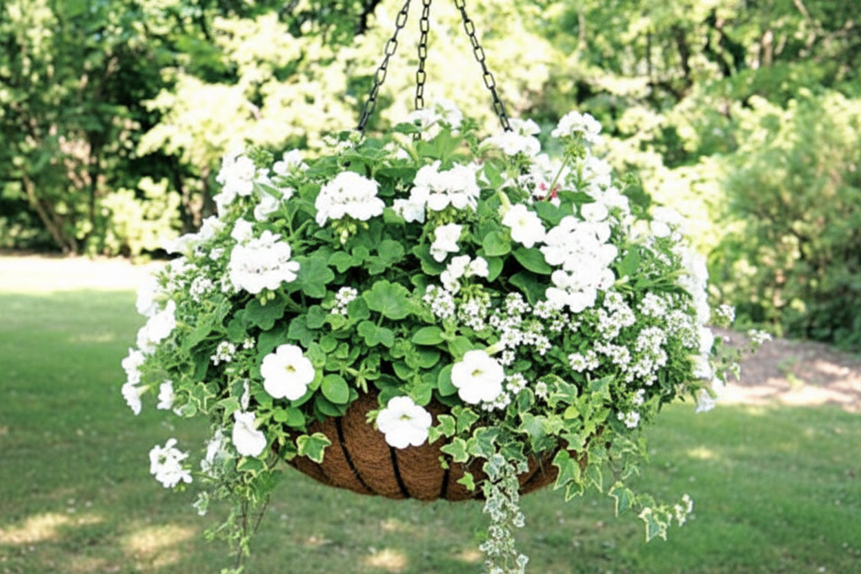 Heavy duty 25" hanging basket and coco fiber liner - Henderson Garden Supply