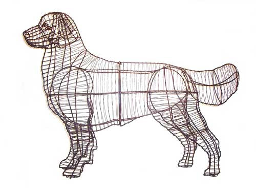 Golden Retriever 44" Topiary Sculpture - Thumbnail 2