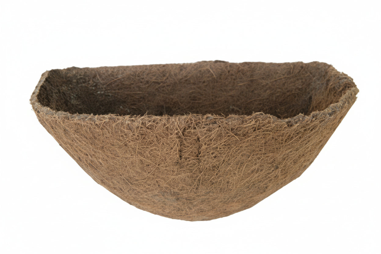 Coco fiber planter liner for half round hayrack planter - Henderson Garden Supply