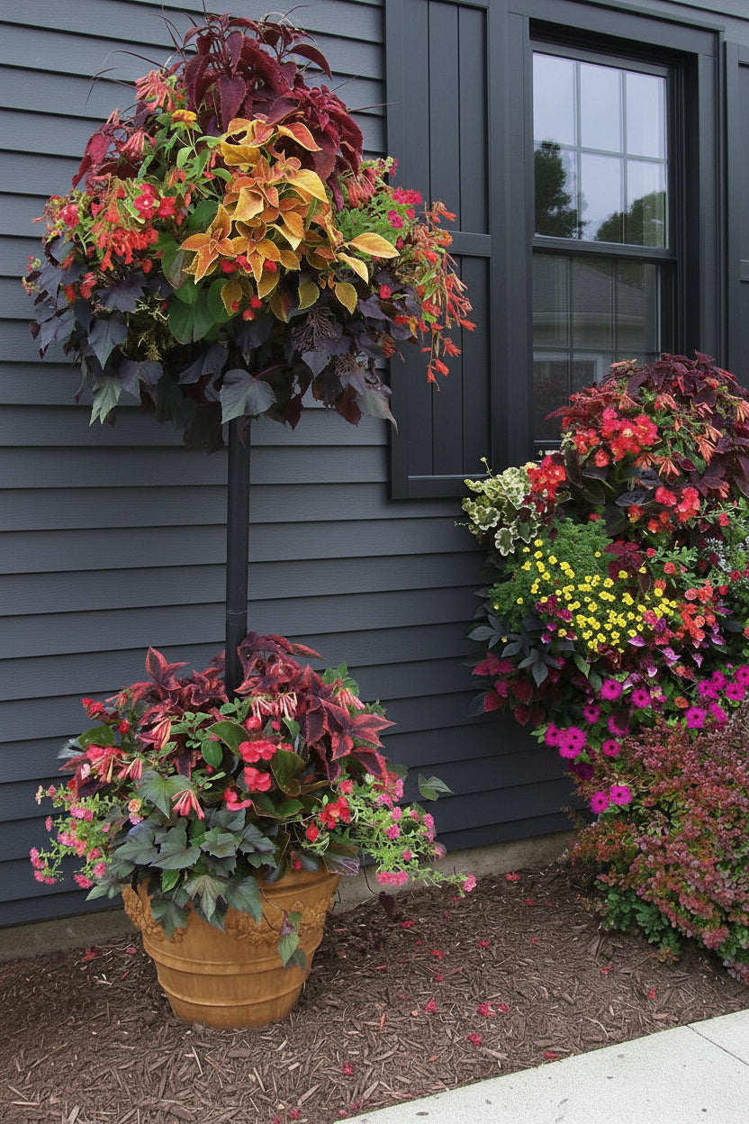 column planter pots Pamela Crawford Basket Column Kit for Large Pots Large Basket Column Kit